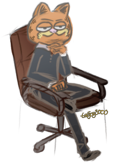 Contemporary Garfield - Office Chair (685x615), Png Download