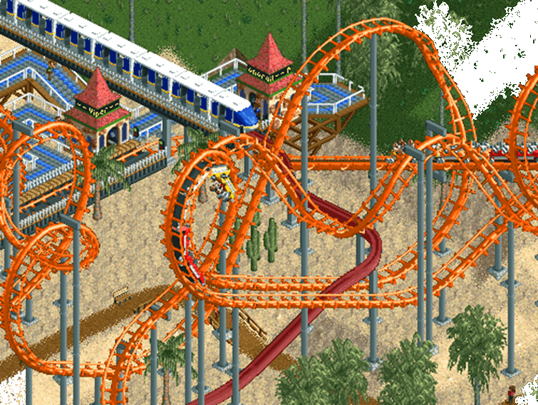 Image Of Night Roller Coaster - Video Game (755x568), Png Download