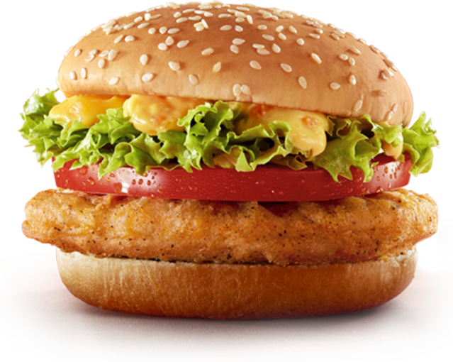 Chicken & Burgers - Spicy Chicken Burger Chicken Spot (639x510), Png Download