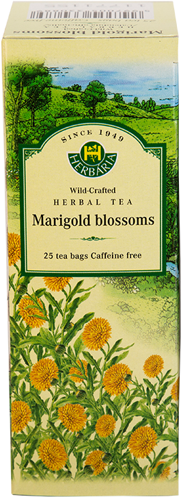 Herbaria Marigold Blossoms 25 Tea Bags (482x800), Png Download