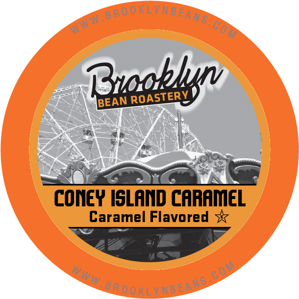 Brooklyn Bean Coney Island Caramel Flavored Coffee - Circle (680x674), Png Download