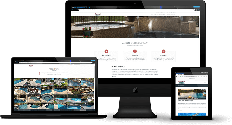 Website Design And Marketing For Swimming Pool Builders - Website And Mobile App Development (1010x552), Png Download