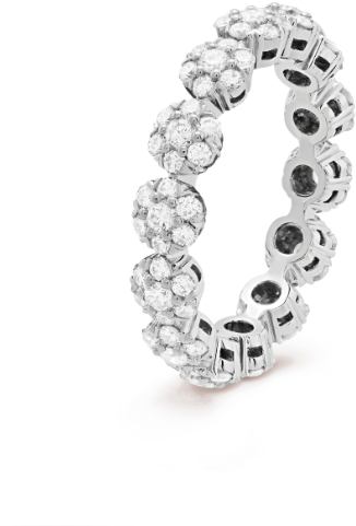 Fleurette Wedding Band - Alliance Forme Fleur (620x620), Png Download