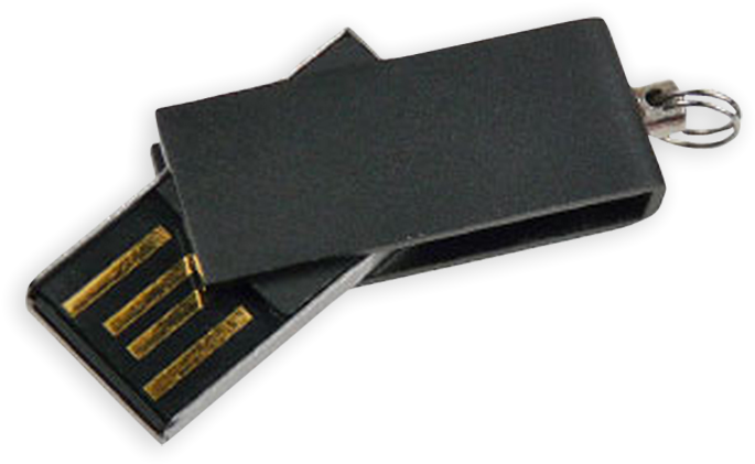 Slim Micro Swivel Metallic Usb Drive, - Usb Flash Drive (700x700), Png Download