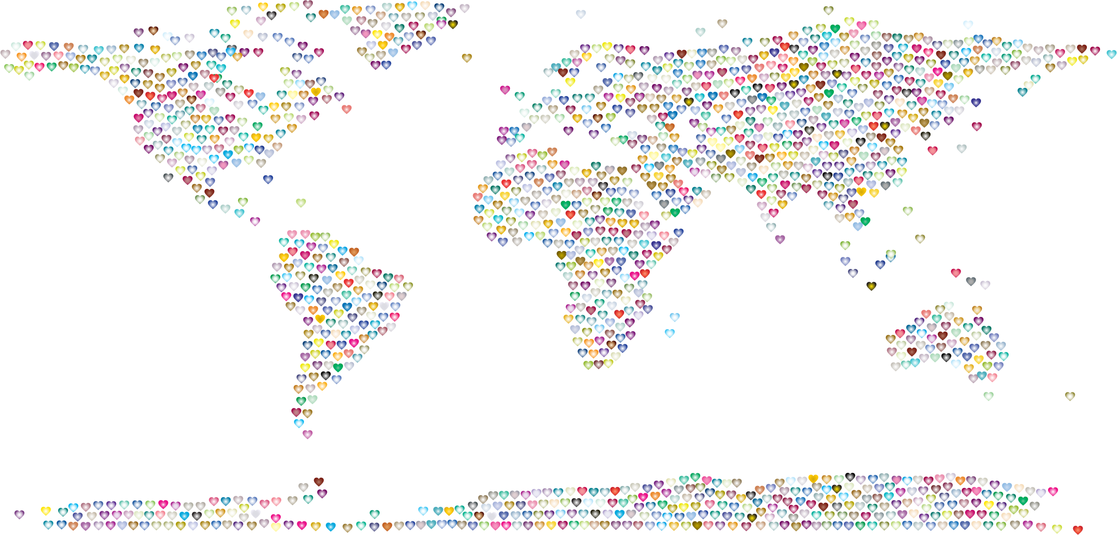 This Free Icons Png Design Of Prismatic Hearts World (2300x1102), Png Download