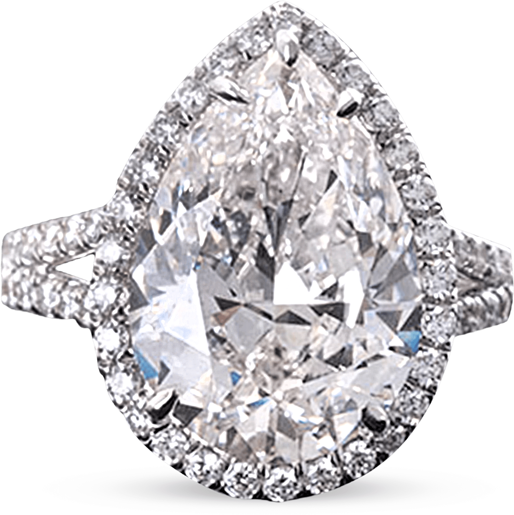 Pear-shaped Diamond Ring, (2500x2000), Png Download