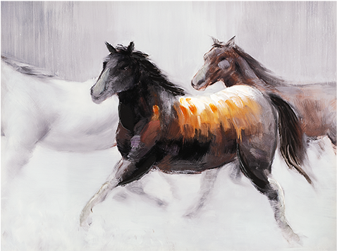 Image For 30x40" Horses Painting From Economax - Stallion (519x804), Png Download