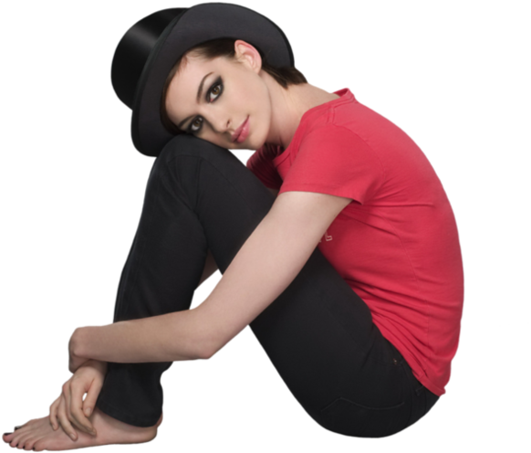 Fem Tophat - Tube Png Femme Assise (789x600), Png Download