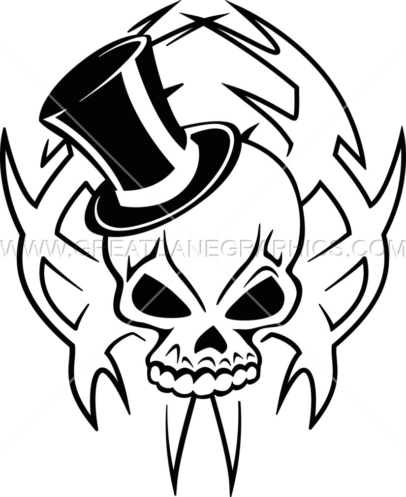 Top Drawing Skull - Skull With Top Hat Transparent (825x1011), Png Download