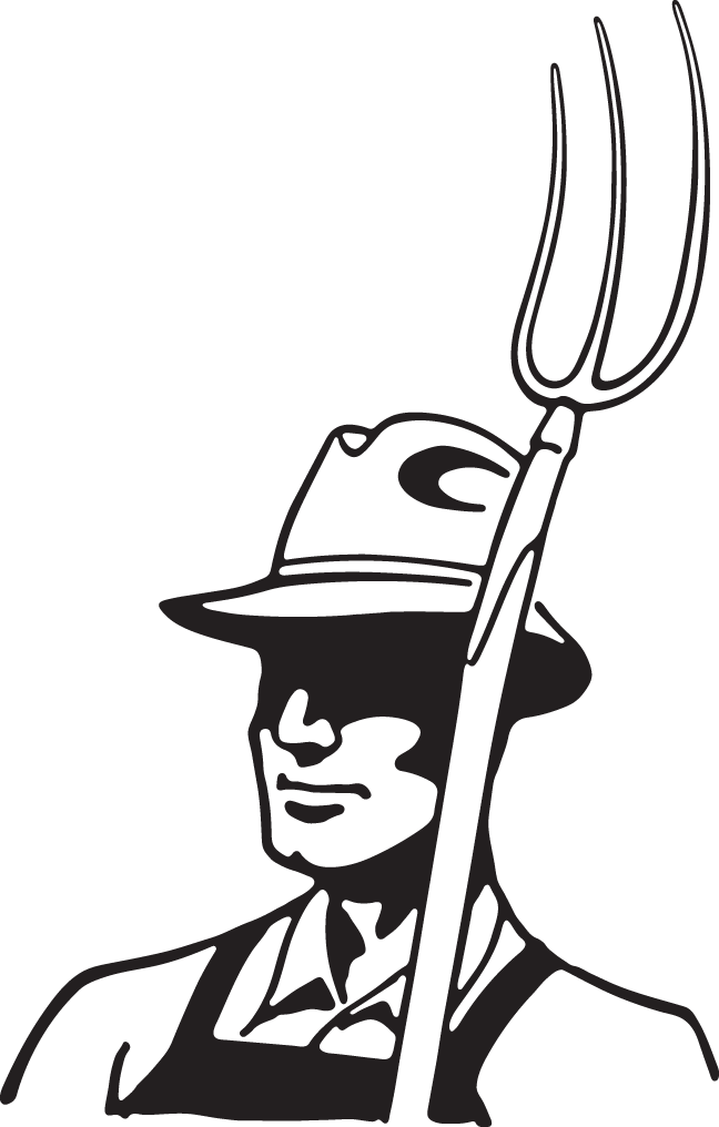 Farmer With Hat And Pitchfork - Cartoon (648x1016), Png Download