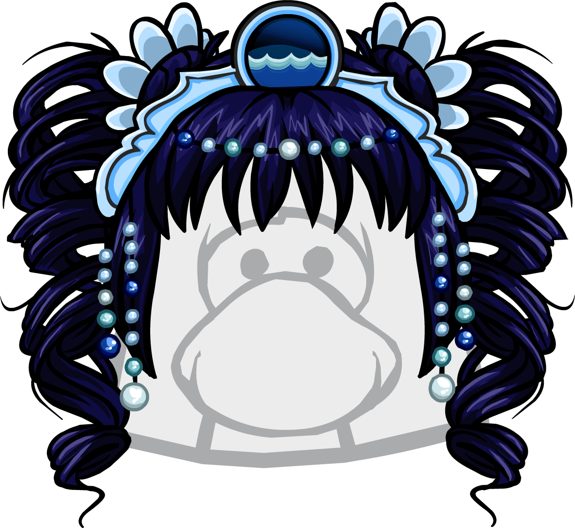 The Water Ripple - Club Penguin Hair (1179x1084), Png Download