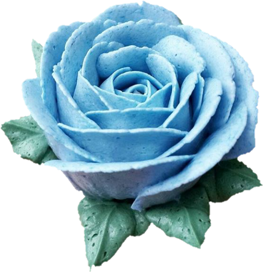 Com Flowers Buttercream Png Transparent Pastel - Blue Rose (605x601), Png Download