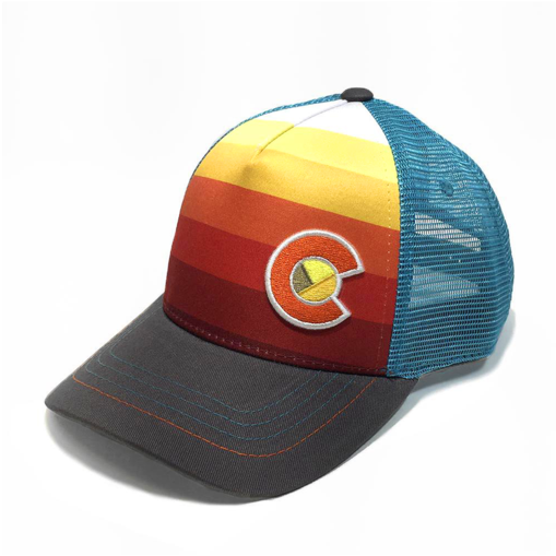 Download Kids Sunset Fader Trucker Hat Baseball Cap PNG Image with No
