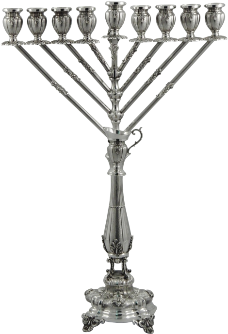 #chabad Berko #silver #menorah - Silver (585x780), Png Download