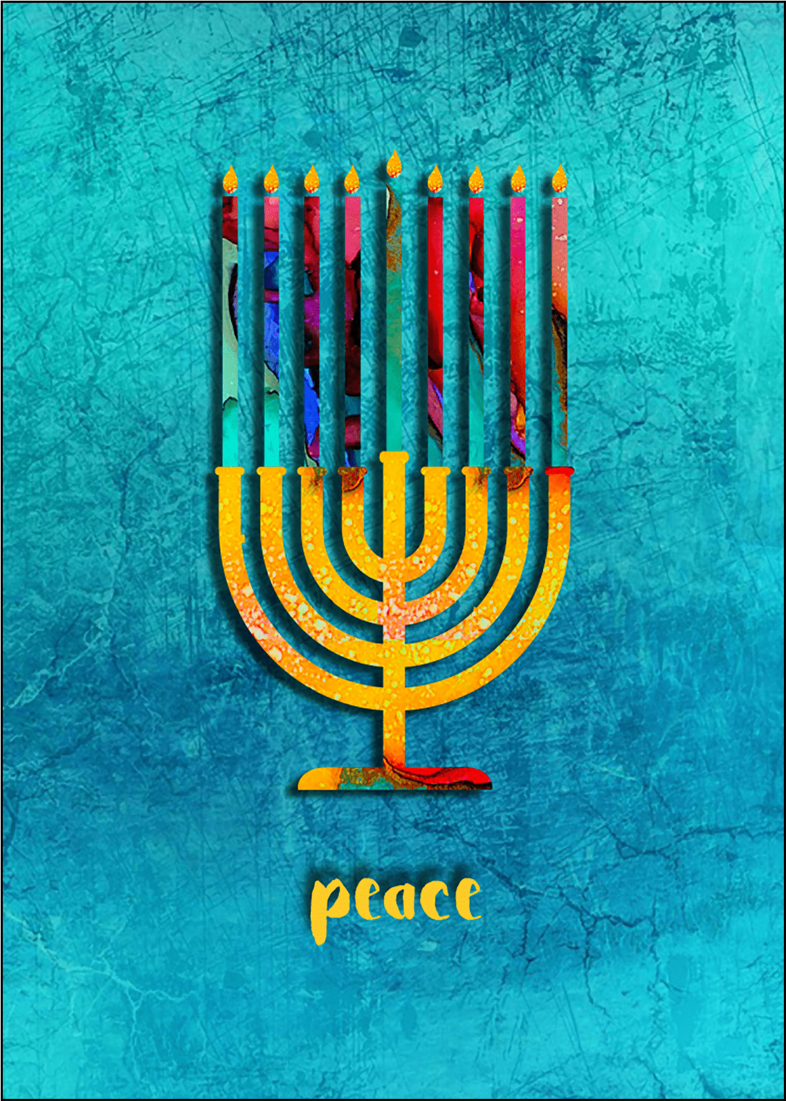Hanukkah Card With Menorah - Hanukkah (1600x1600), Png Download