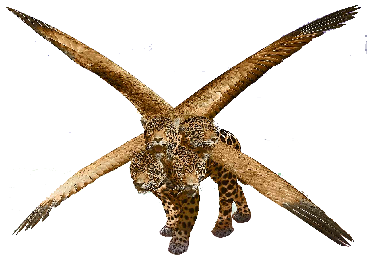 The Rise And Fall Of Empires - Leopard With Four Heads And Four Wings (1280x960), Png Download