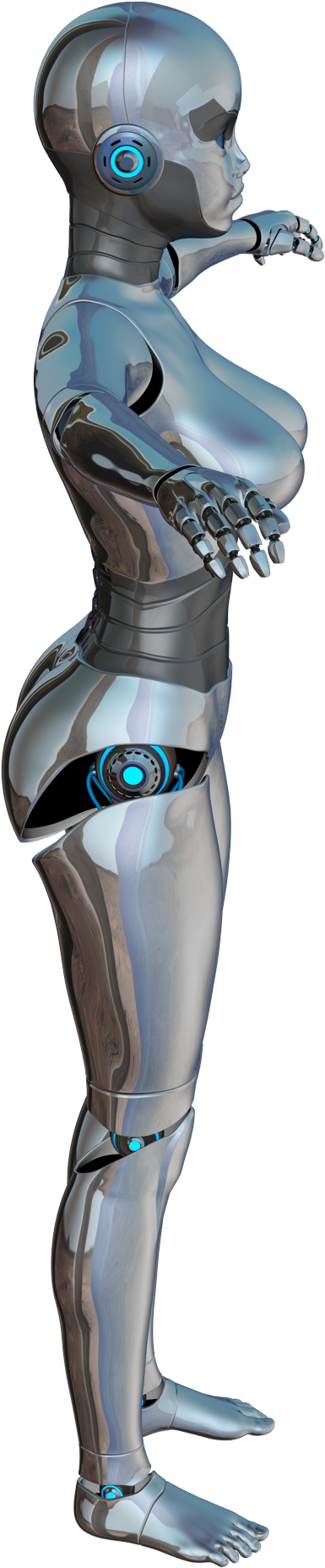 Girl Woman Side Robot Cyborg 320267 - Robot Side (1937x2000), Png Download