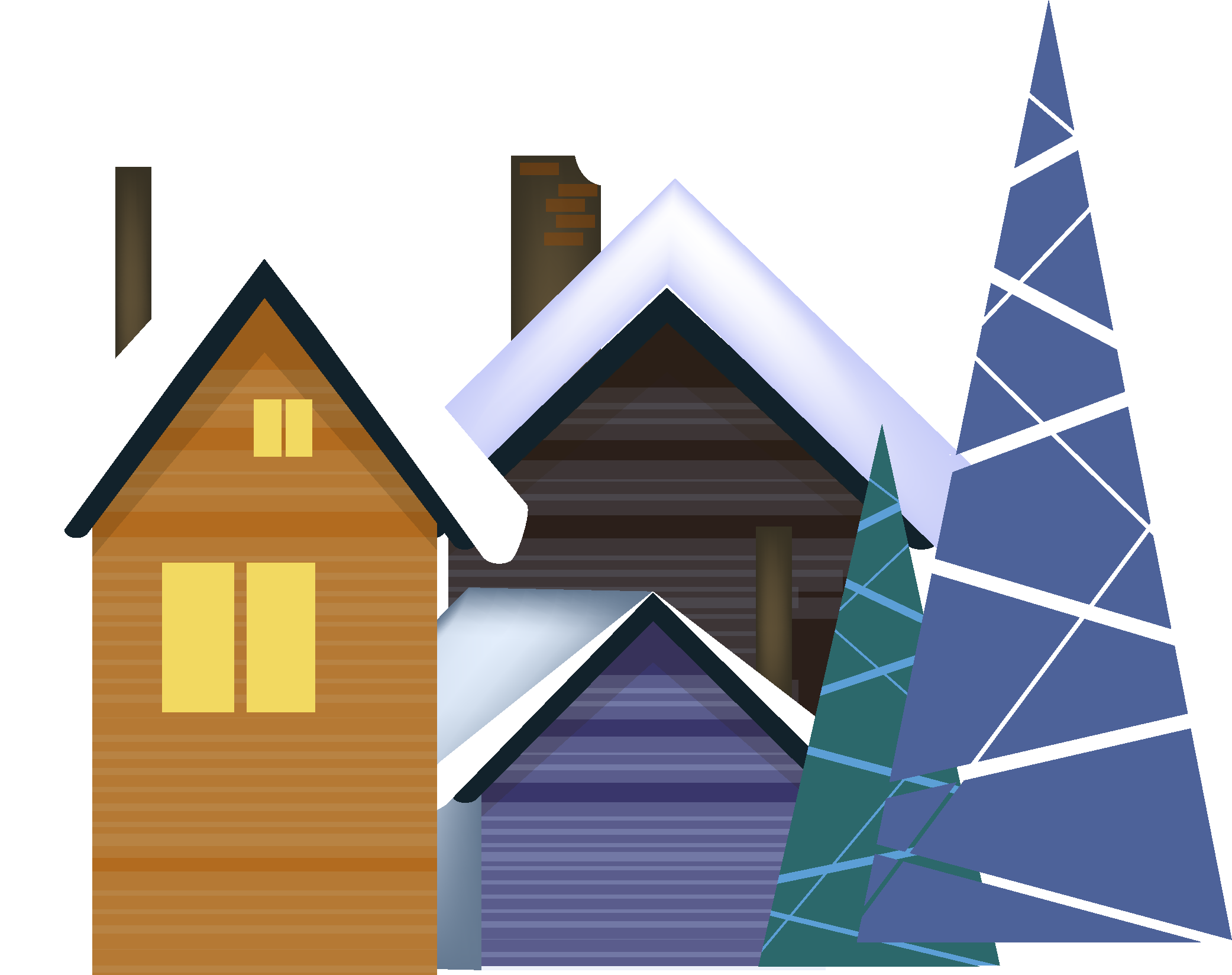 Vector Snow Snowing Reflection Png And Image - House (2500x2500), Png Download
