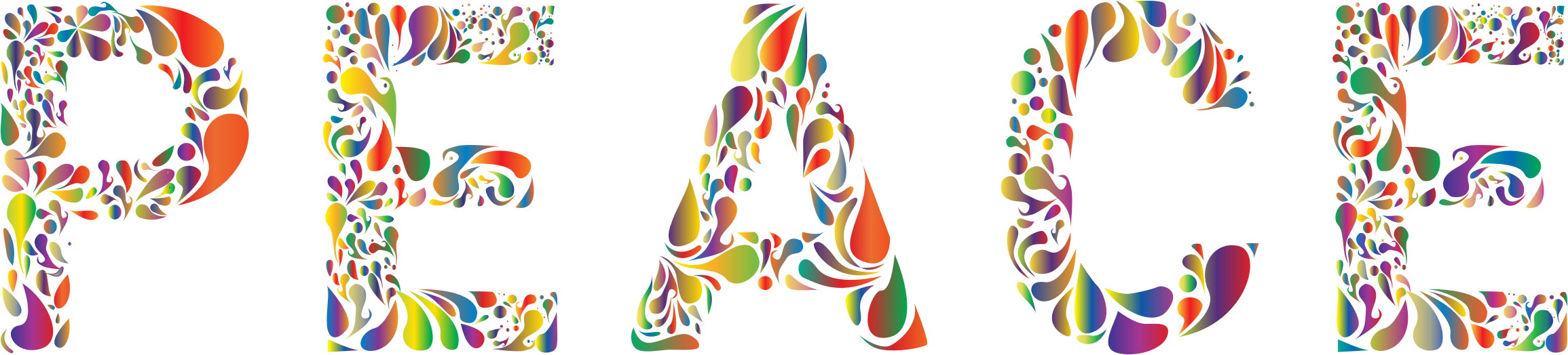 This Free Icons Png Design Of Prismatic Peace Typography (2310x524), Png Download