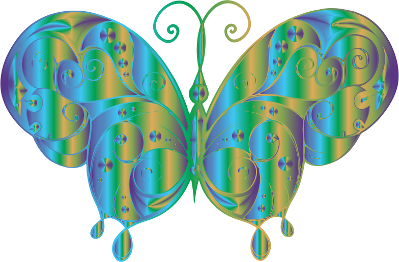 Flourish Butterfly Silhouette Prismatic - Illustration (784x516), Png Download