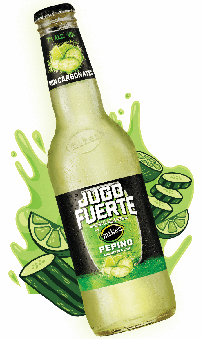 Jugo Fuerte Pepino - Mikes Jugo Fuerte Pepino (700x1170), Png Download