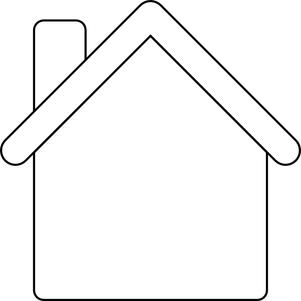 Gingerbread House Outline Clip Art 94184 - Домик Трафарет (600x601), Png Download