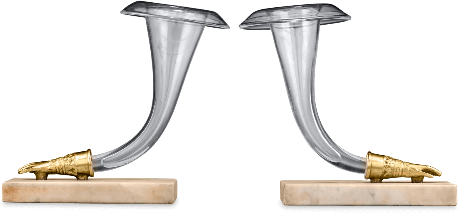 Pair Of Glass Cornucopia Vases - Wood (1750x1750), Png Download