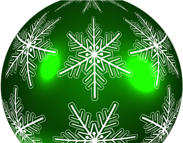 Snowflake Clipart Embellishment - Green Christmas Ball Png (640x480), Png Download