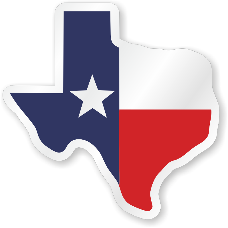 Texas Flag Hard Hat Decals - Texas Outline With Flag (799x800), Png Download
