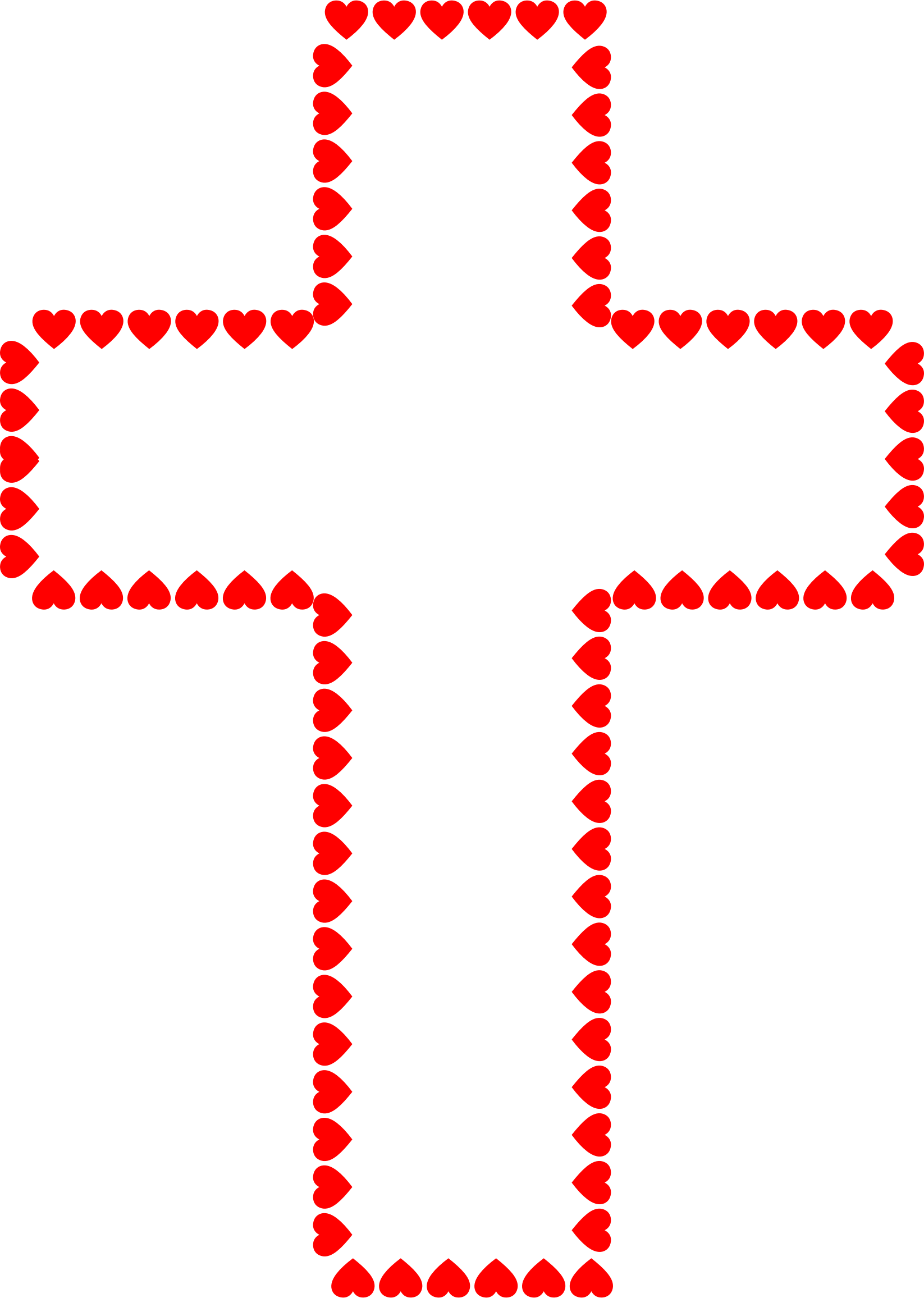 Clip Freeuse Heart And Cross Clipart - Hearts And Cross (1646x2312), Png Download