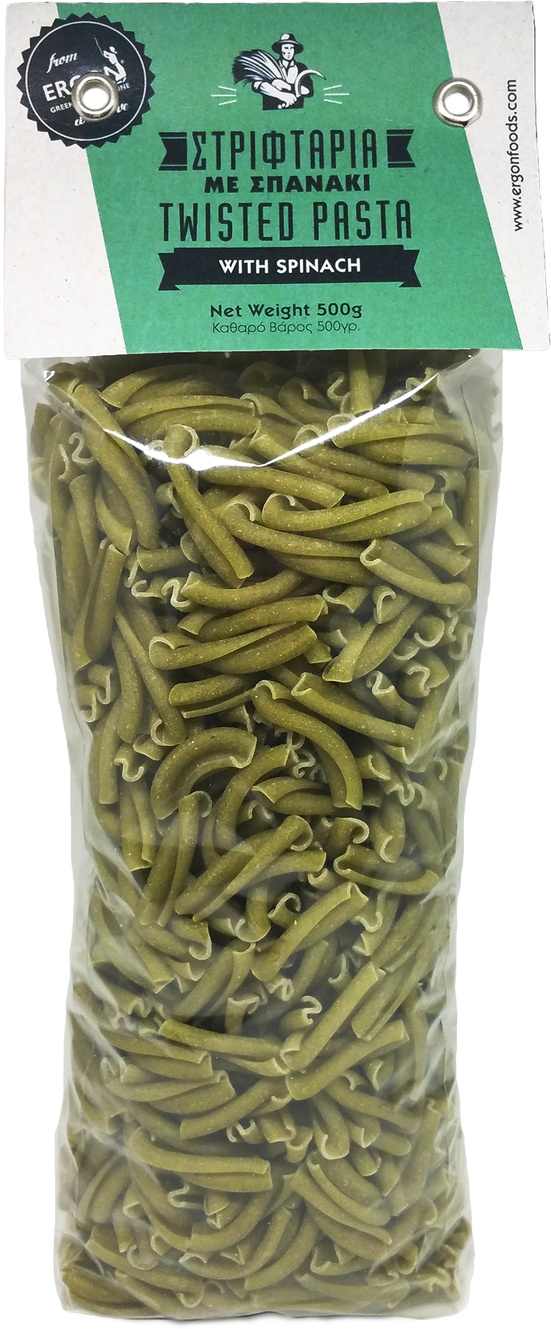 Twisted Pasta Spinach 500gr - Strozzapreti (2160x2349), Png Download