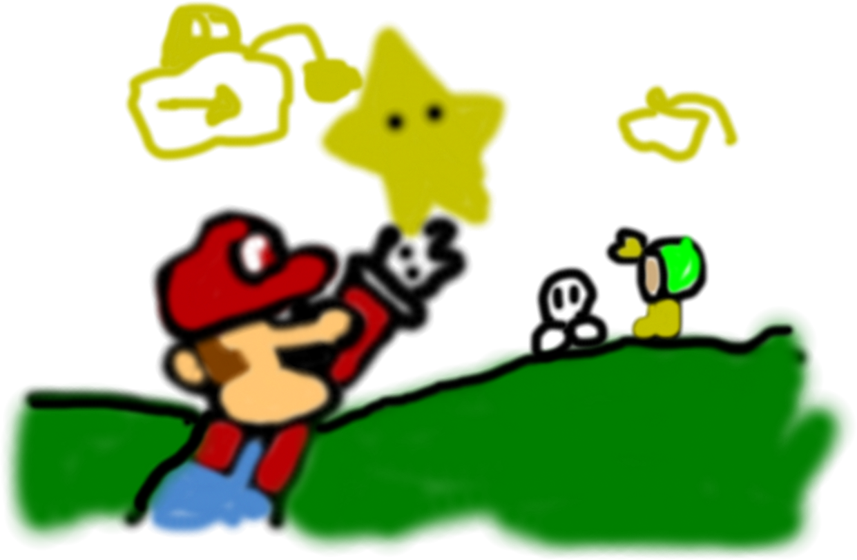 Mario The Star - Cartoon (1241x811), Png Download