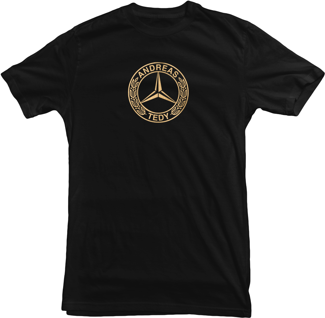 Mercedes Gold Logo Tee - T-shirt (1208x1550), Png Download