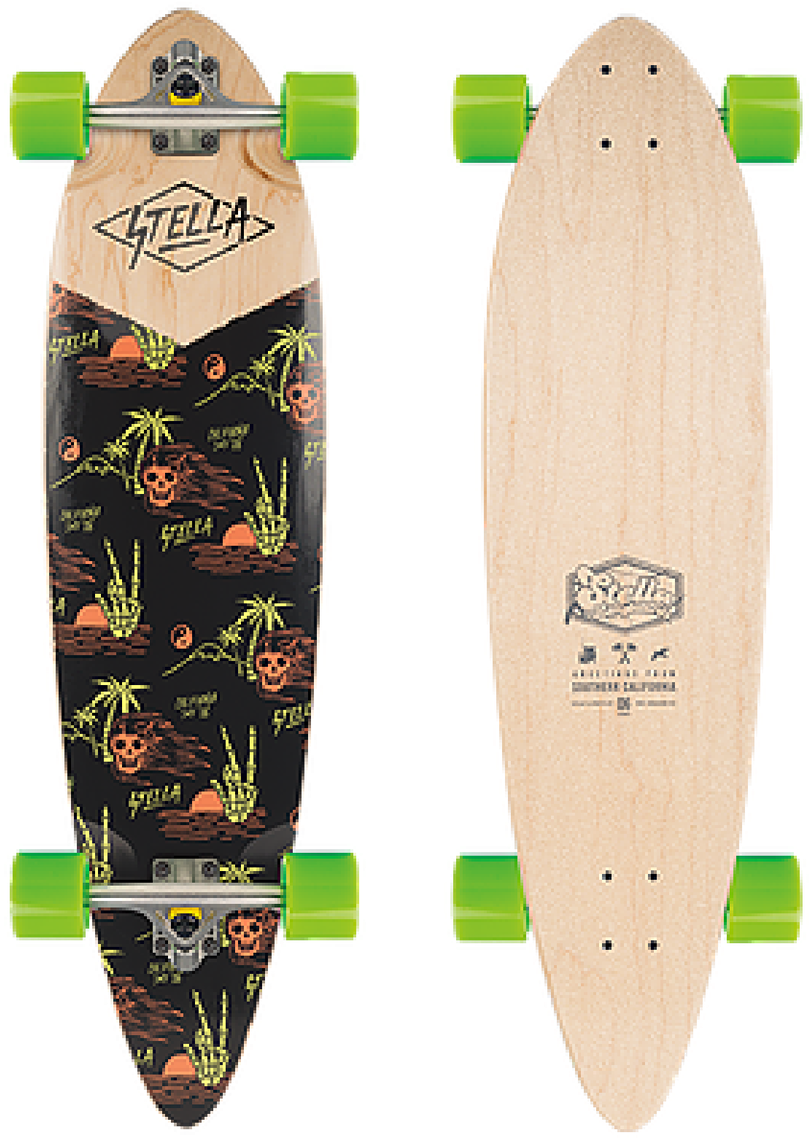 2018 Stella Blunt Nose Hula Pintail 38" Longboard Complete - Longboard (992x1280), Png Download