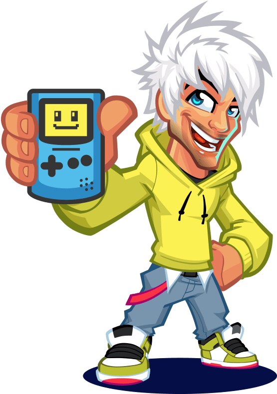 Retrosix Mascot Logo Gameboy Color - Cartoon (600x832), Png Download
