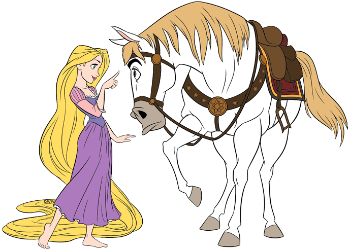 Rapunzel, Maximus Rapunzel, Maximus - Cartoon (685x493), Png Download