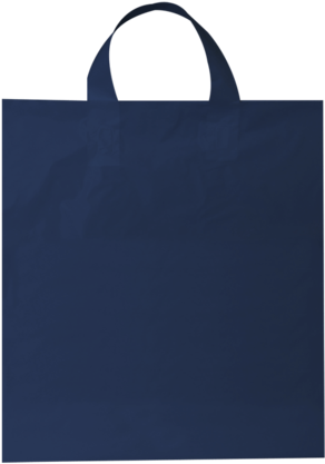 Small Navy Plastic Bags With Soft Loop Handles - Tote Bag (600x600), Png Download