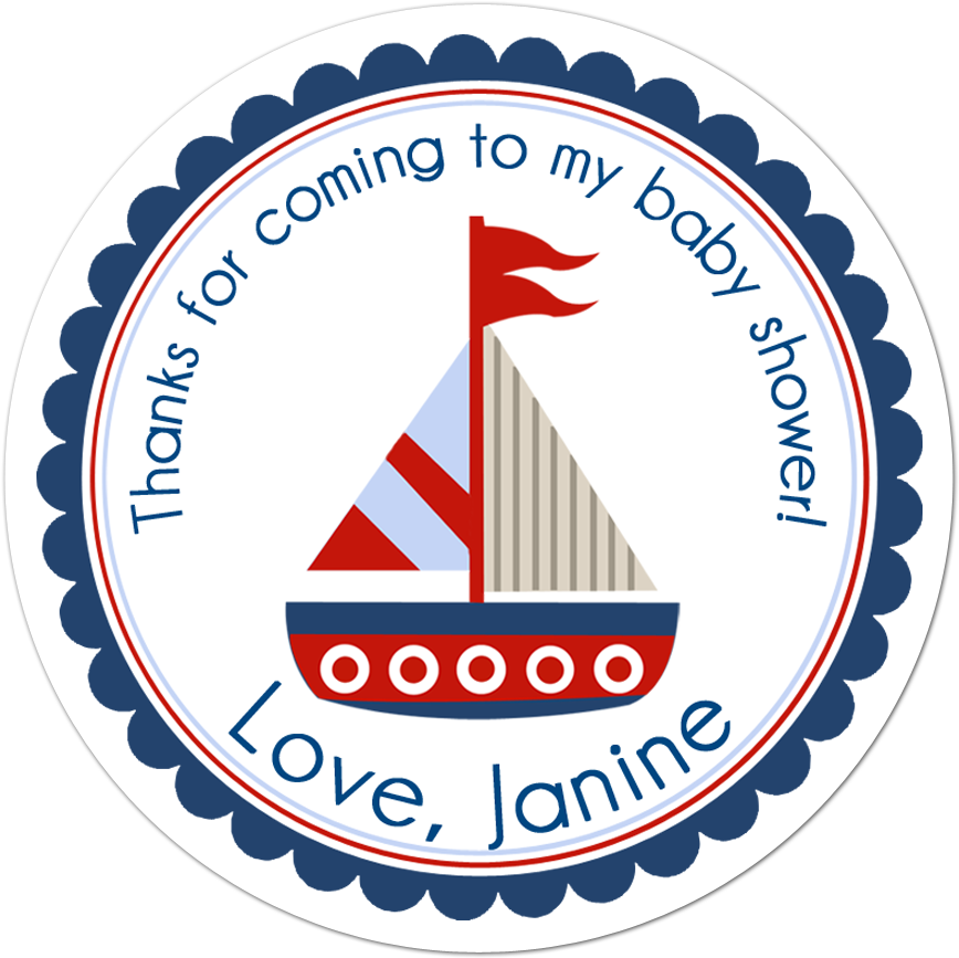 Nautical Sailboat Personalized Sticker - Mickey Mouse Stickers Thank You For Coming (1000x1000), Png Download