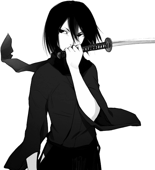Samurai - Black And White Mikasa (531x600), Png Download