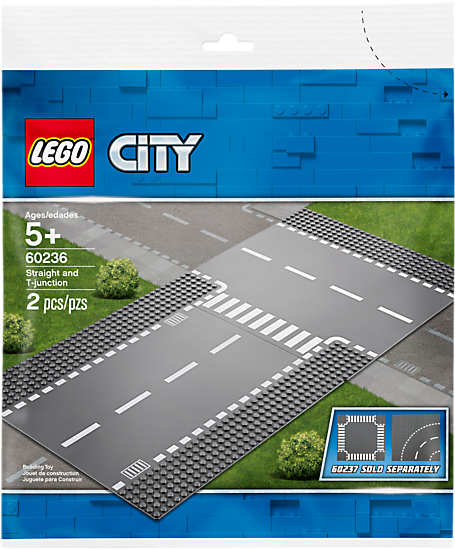 Straight And T-junction - Lego City 60236 (800x600), Png Download