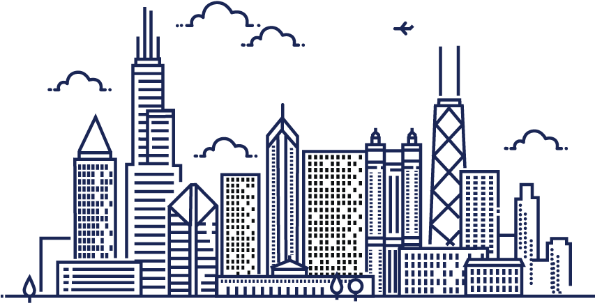 Chicago Skyline - Chicago Clipart (1000x500), Png Download
