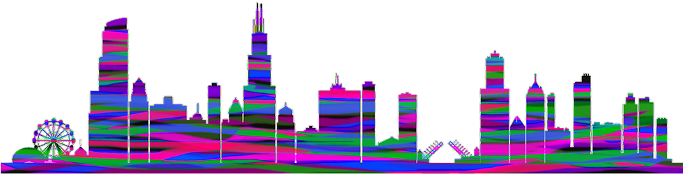 5th Floor - Chicago Ballroom - Black Chicago Skyline Silhouette (979x640), Png Download