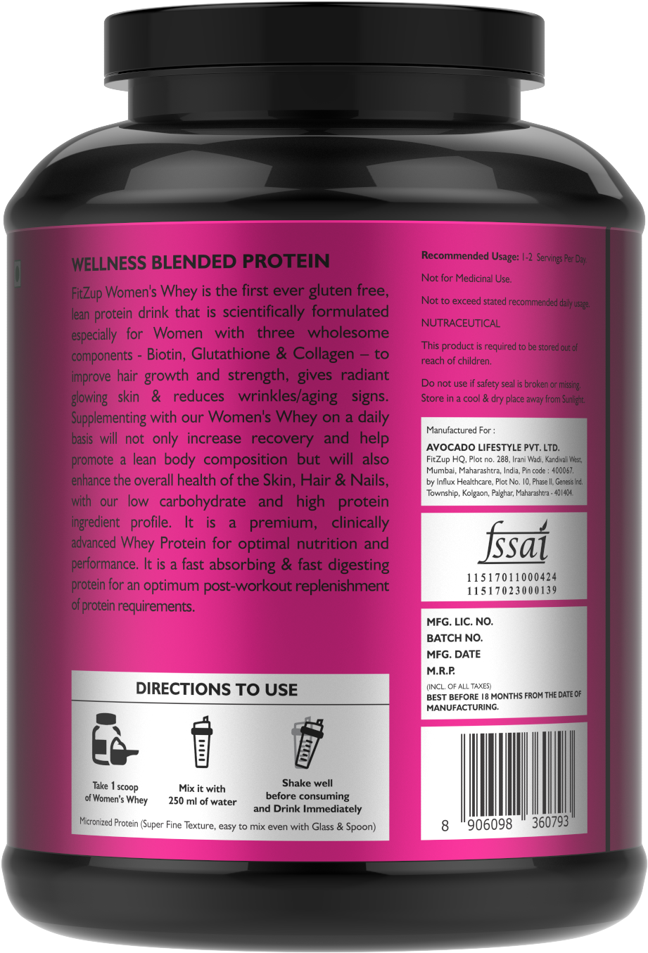 Women's Whey Chocolate - Strawberry (1600x1600), Png Download