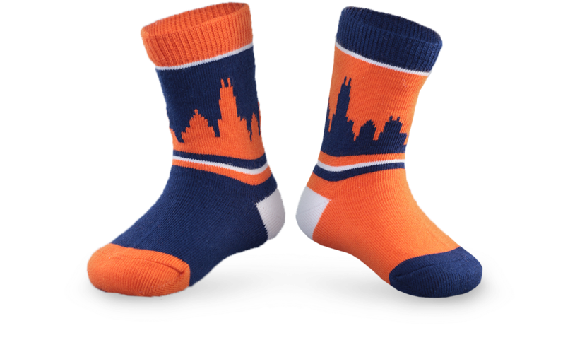 Official Chicago Skyline Socks For Mini Bears Fans - Sock (1024x683), Png Download