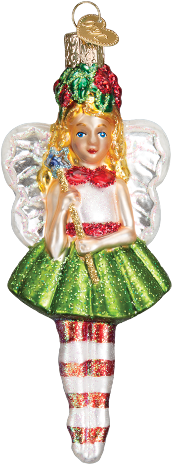 Old World Christmas Holly Fairy Glass Ornament (1000x1000), Png Download