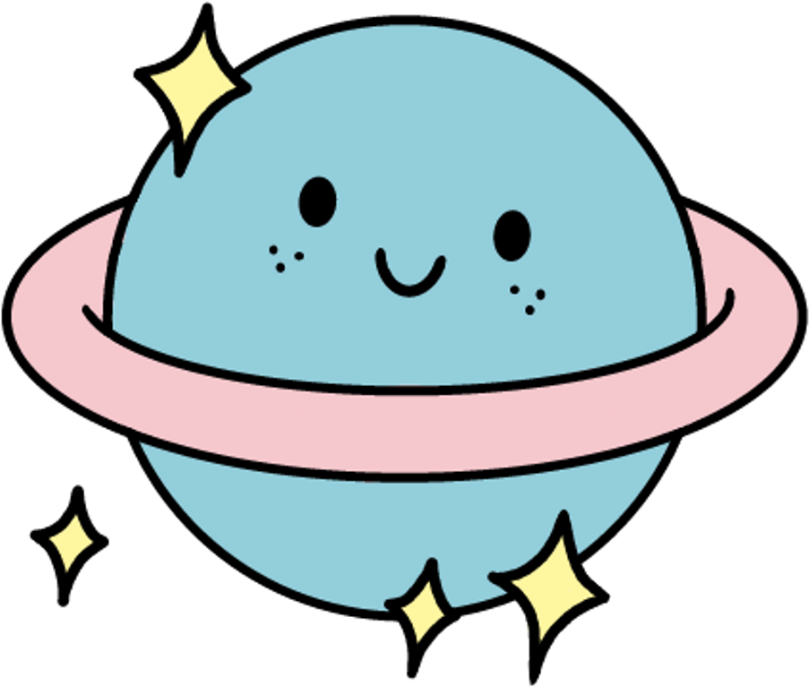 #planet #cute #saturn #jupiter #uranus #neptune #smile - Cute Saturn Clipart (1024x868), Png Download