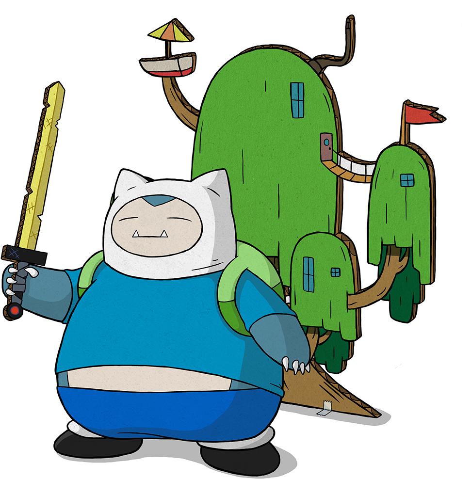 Snorlax As Finn The Human - Cartoon (1200x1200), Png Download
