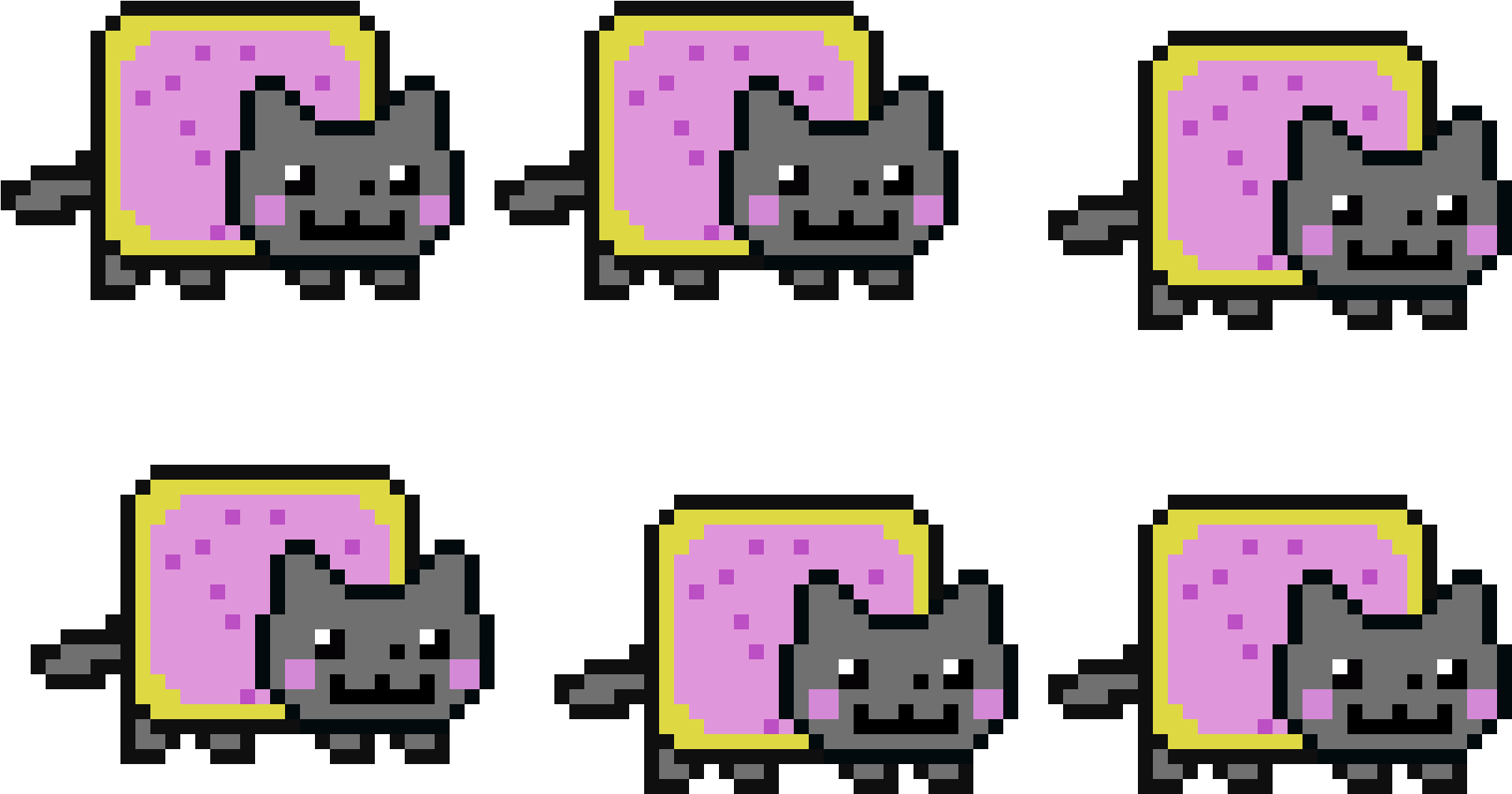 Nyan Cat Parade (2380x1380), Png Download