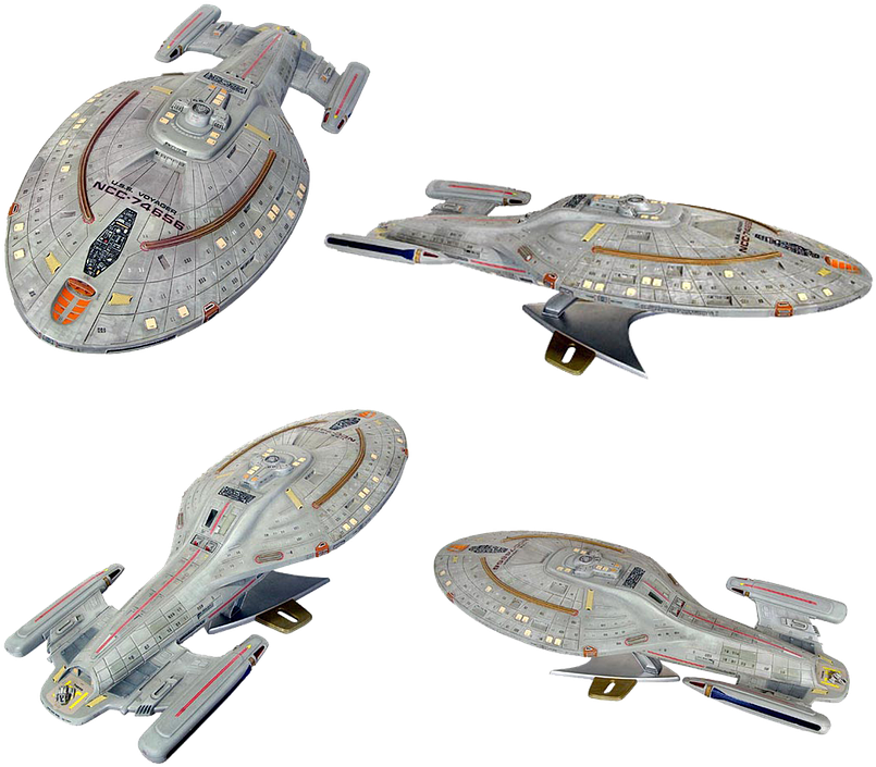 Space Ship Model, Star Trek, Uss Voyager, Isolated - Star Trek: Voyager (827x720), Png Download