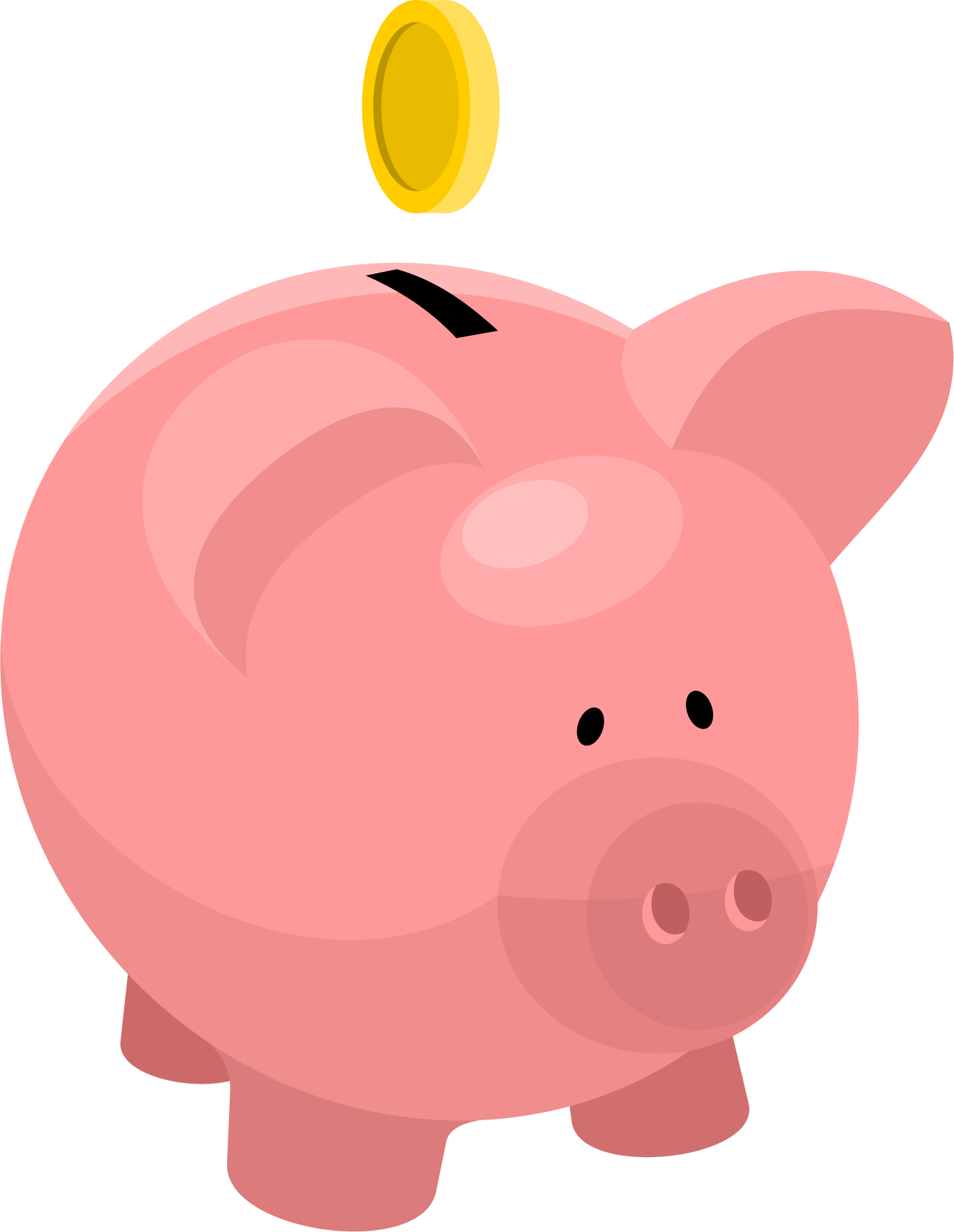 Piggy Bank Png - Clip Art Piggy Bank (1375x1776), Png Download